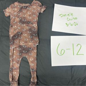 Unbranded Brown Deer Print Baby One-Piece (6-12)